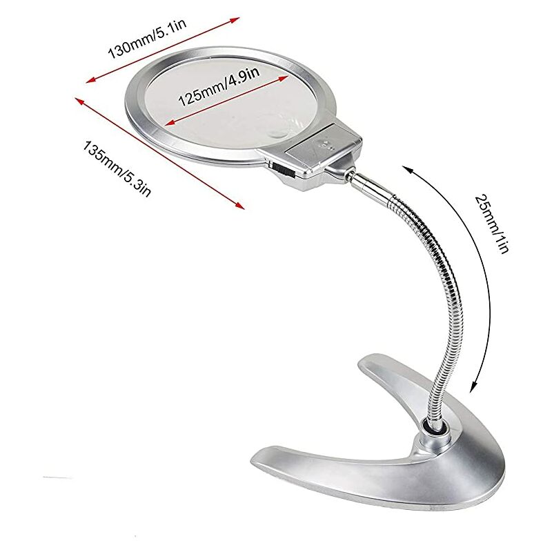 Lampada d'ingrandimento con supporto a LED/Luce