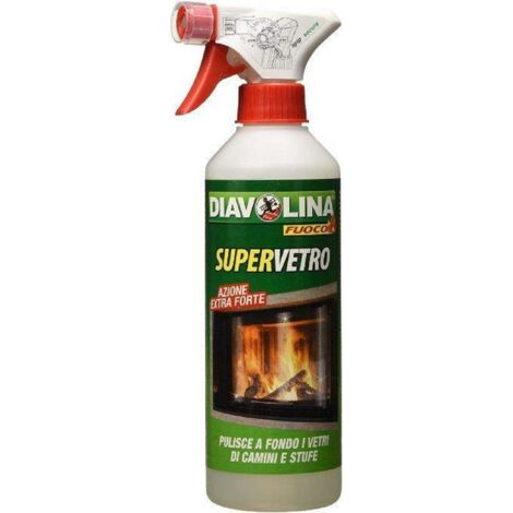 Diavolina 15052 Detergente Vetri Stufe Caminetti SuperVetro Con Ricarica