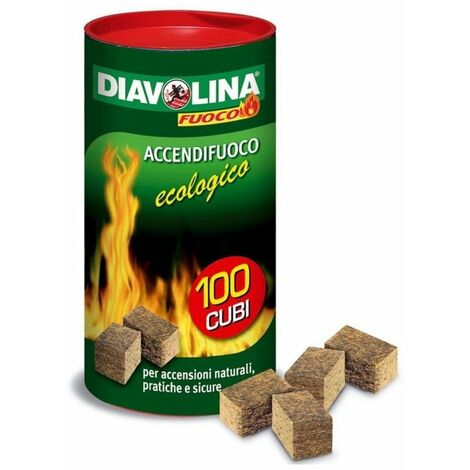 Diavolina accendifuoco ecologica 100 cubetti