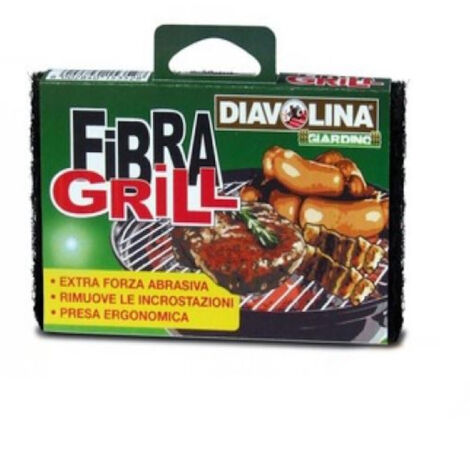 Diavolina Fibra Grill Tampone Spugna Per Rapida Pulizia Di Griglie E Barbecue