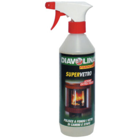 Diavolina Supervetro 500 ml detergente pulivetro per vetro vetri di stufe e camini