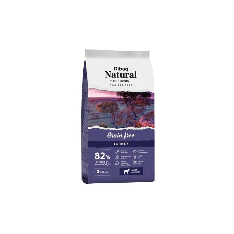 

Natural Moments GRAIN FREE PAVO pienso perro alto en proteina 2 kg - Dibaq
