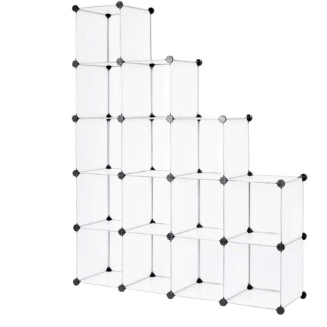 Dibea - Scarpiera modulare in plastica, con 16 Scomparti, 30 x 30 cm