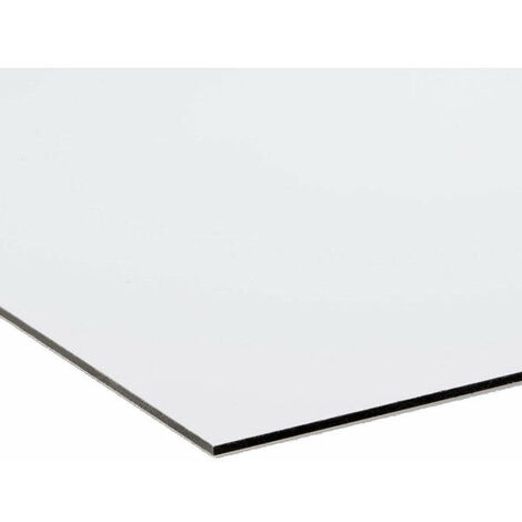Dibond Pannello Composito In Alluminio Con Spessore Di 3 Mm Colore Bianco - Misura: 70x100 cm - Colore: bianco