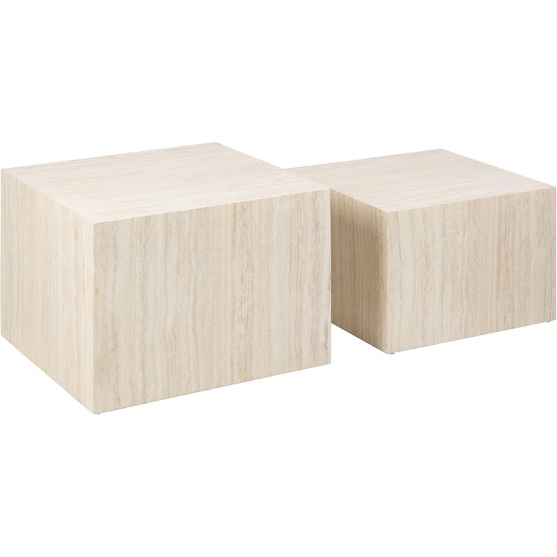 Ebuy24 - Dice table basse lot de 2 pièces beige.