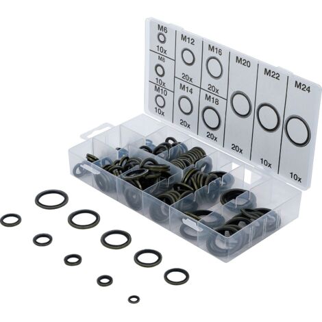 Dichtring-Sortiment  Metall  mit Gummi-Dichtwulst  150-tlg.