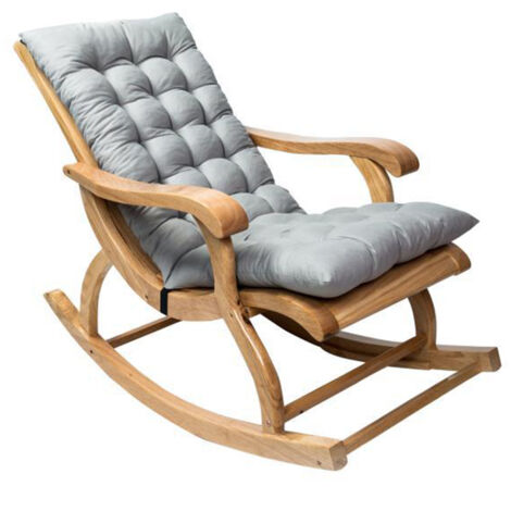 Dick gepolstertes Kissen aus Wildleder für Chaiselongue, rutschfest mit Bändern, ideal für Garten und Schaukelstuhl