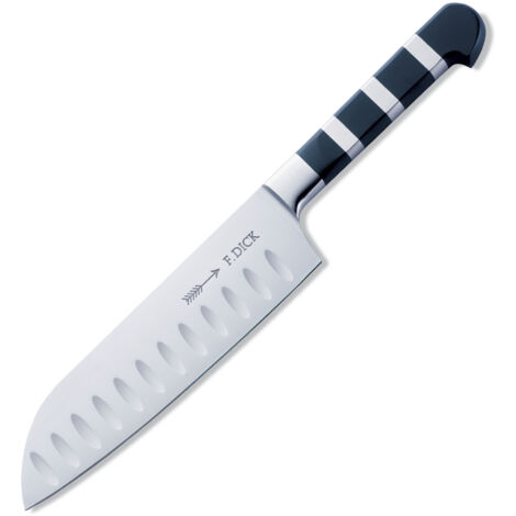 Dick Santoku Küchenmesser 1905 Messer Klinge 18 cm, keilfrmiger Kullenschliff