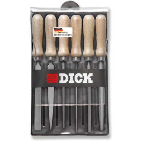 Dick Schlüssel Feilen Satz 6 teilig, Hieb 100 mm, für Eisen, Stahl, NE-Metalle