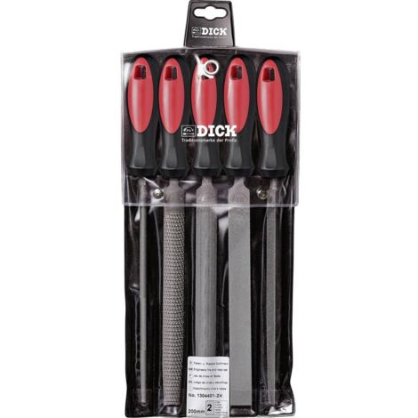 Dick Set di file e raspe 5 pezzi con manico bi-materiale