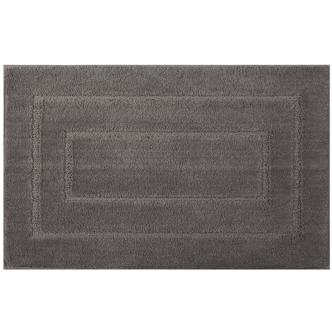 Dicke graue saugfähige Bodenmatte für Badezimmer, WC-Vorleger, rutschfeste WC-Matten, Heimteppich 50 x 80 cm ()
