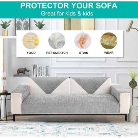 Dicke, L-förmige Sofahülle für 1-, 2-, 3- und 4-Sitzer-Sofas, schützende Sofahülle, universelle rutschfeste Sofahülle