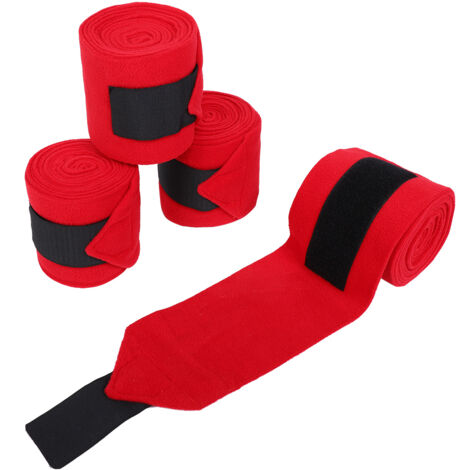 dicke, rote, rutschfeste und atmungsaktive Fleece-Pferdebeinbandagen