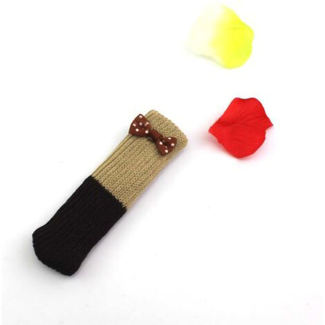 Dicke und strapazierfähige, doppelt gestrickte Tischbeinschoner, geräuschlose Bodenschoner mit Schleife für Möbel