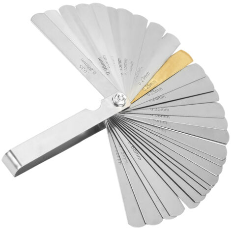 Dickenmessgerät mit 32 Edelstahlklingen, metrisch und imperial (0,04-0,88 mm)