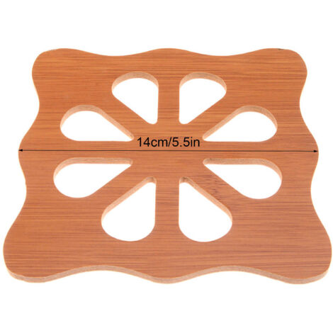 Dicker, rutschfester Untersetzer aus Holz für die Küche, hitzebeständig – Design: Winterpflaume – 9,5 cm