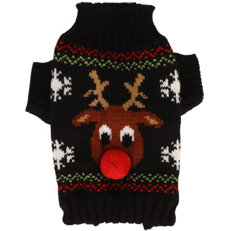 Dicker Schneepullover für Hunde, Neujahr, Weihnachten, für kleine und mittelgroße Hunde, XXL, schwarz