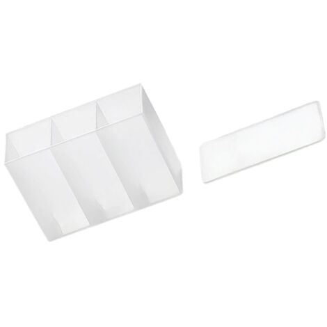 Dicker, transparenter, wandmontierter Stiftehalter mit 3 Fächern, Organizer für Eyeliner-Stifte, aus hochwertigem Kunststoff, Abmessungen 5,5 x 9 x 3 cm, mit Haken und Klebestreifen.