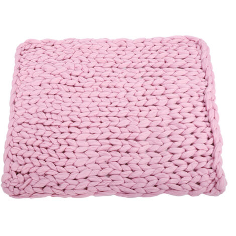 Dicker, weicher und warmer gestrickter Plüschsofabezug, große Größe, rosa (100x80cm)
