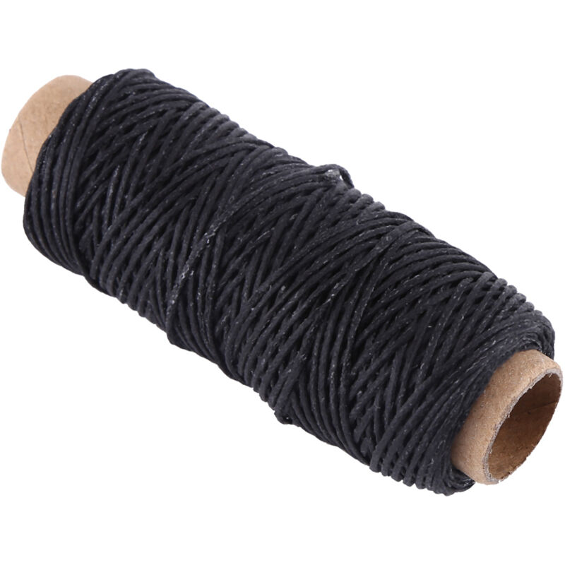 Image of Dickes, 1 mm gewachstes Leinengarn für Lederreparaturen und Bastelarbeiten - 50 m (Schwarz)