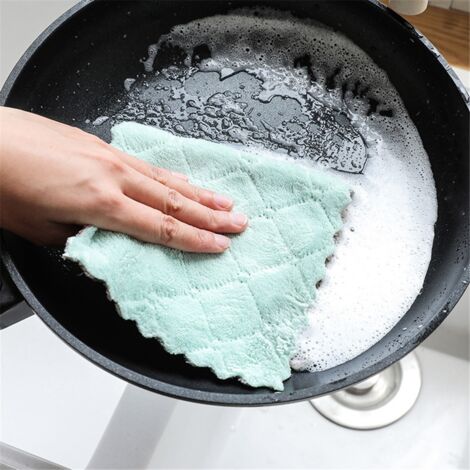 Dickes Mikrofaser-Küchenhandtuch, mehrfarbig, Graugrün