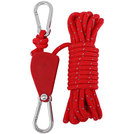 Dickes, reflektierendes Zeltseil mit Rolle und Metallspanner für Camping, Wandern und Outdoor-Unterkünfte.