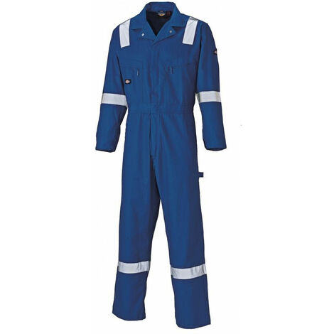 Combinaison de travail Dickies 100% coton avec bandes rétro réflechissantes Marine M