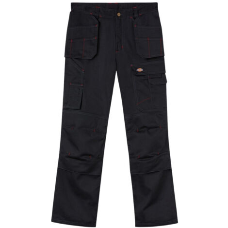 Dickies – Pantalon de jardinage noir 4XL – 65% polyester, 35% coton – Poches renforcées pour outils – Pour chantiers humides - NERO 4 XL
