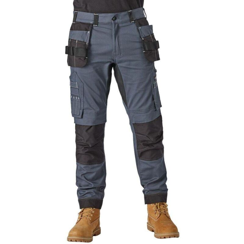 Pantalon de travail à poche genouillères slim fit Dickies FLEX GRIS NOIR 48