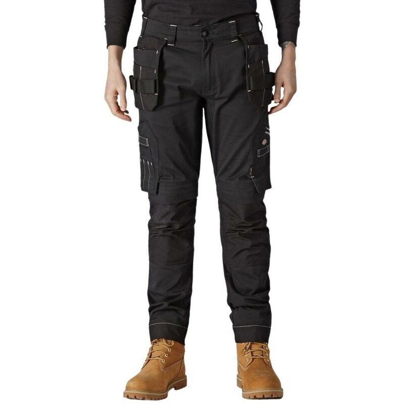 Pantalon de travail à poche genouillères slim fit Dickies FLEX Noir 48