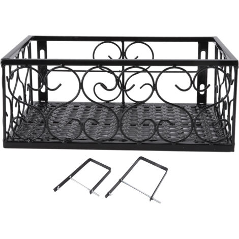 Dickwandiger Balkon-Blumentopfhalter aus Eisen, dekoratives Geländerregal mit Befestigungsmaterial, geeignet für 10,5 cm/4,1 Zoll Balustraden