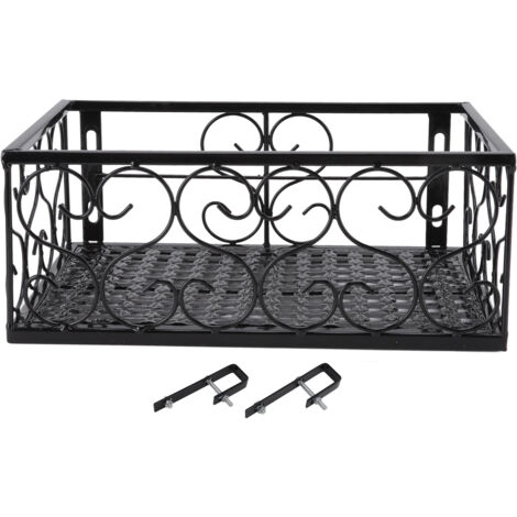 Dickwandiger Balkon-Blumentopfhalter aus Eisen, dekoratives Geländerregal mit Befestigungsmaterial, geeignet für 2,5 cm/1 Zoll Fenster