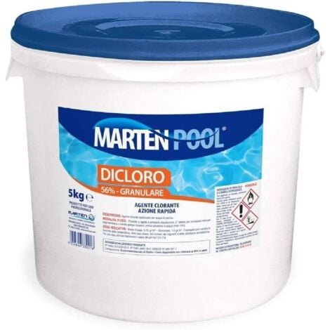 MARTEN 56% Granulare 5kg Agente Clorante Stabilizzato Per Acque Di Piscina