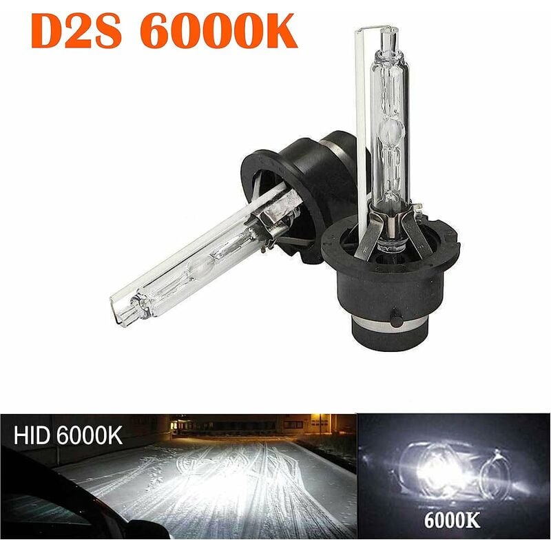 Dicn New D2S Xenon Headlight Bulb 6000K Cool White Replace hid Lights 85122 85123 66040 53500 (Pair)