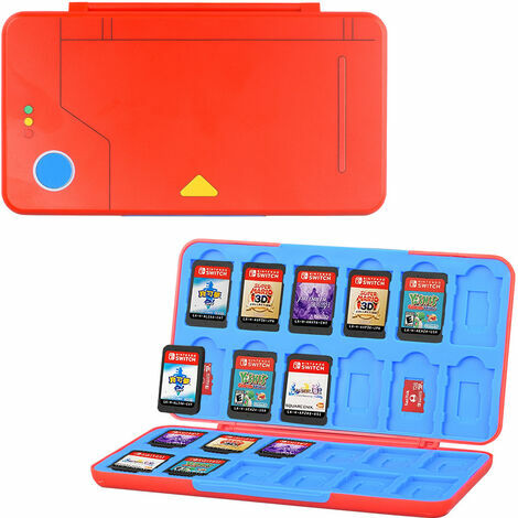 Die Spielkarten-Aufbewahrungsbox ist kompatibel mit dem Nintendo Switch OLED/Switch/Switch Lite-Modell für 24 SD-Karten, tragbare Aufbewahrungstasche, Speicherkarten-Organizer