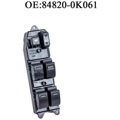 Die Teilenummer 84820-0K061 ist für elektrische Fensterheberschalter in Toyota Corolla Fahrzeugen geeignet.