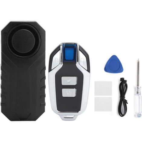Diebstahlalarm mit Vibrationsalarm für Fahrräder, Elektroroller, Motorräder und Wohnungen (Schwarz KS-SF22R)