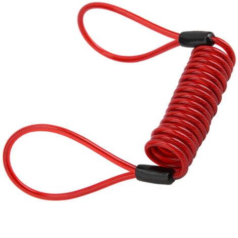 Diebstahlsicheres PVC-Kabel mit Erinnerungsfunktion für Motorrad-/Fahrradbremsscheiben, rotes Warnseil