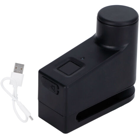 Diebstahlsicheres Scheibenschloss mit Fingerabdrucksensor, integriertem 3,7-V-Lithium-Akku und Bluetooth für Motorräder und ATVs.