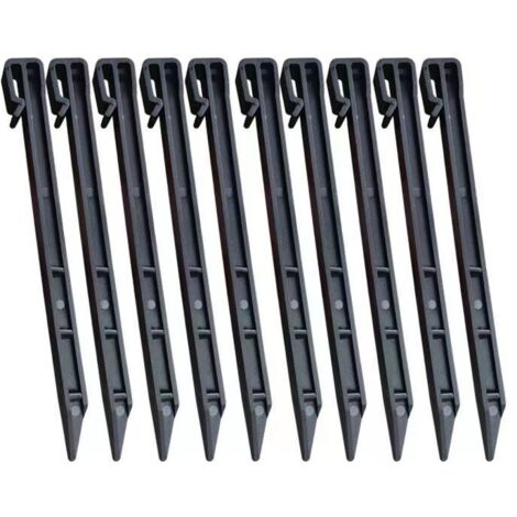 Dieci picchetti da giardino, ancoraggi in plastica per piante per garantire la crescita delle piante, disponibili in vari modelli, resistenti e ideali per il giardinaggio.