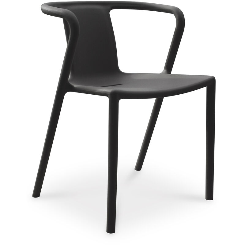 Citygarden - diego - Fauteuil de jardin empilable en Polypropylène noir - city garden