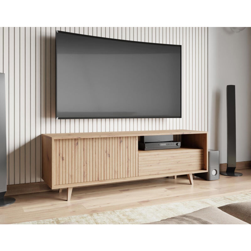 Bestmobilier - Diego - meuble tv - bois - 152 cm - bois - Bois