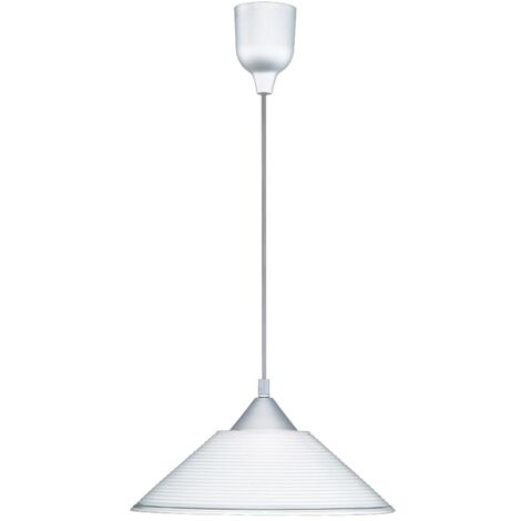 Diego Suspensión Cristal Rayado Blanco Ø30 cm 1xE27 Trio Iluminación