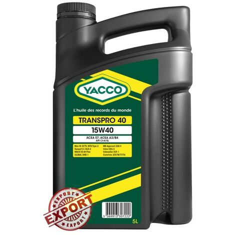 DIESEL5L - Bidon 5 Litres Huile minérale Diesel YACCO TRANSPRO 40 SAE 15W40