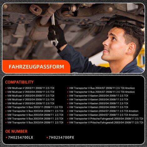 Dieselpartikelfilter, Teilenummer 7H0254700PX, Euro 4-Norm, passend für Volkswagen Transporter Multivan T5 2.5 TDI.