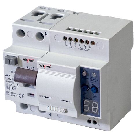 Interruptor Diferencial Auto Rearmable con Reconexión Automática 2P 40A  30mA 6Ka Clase AC. Diferencial Autorrearmable. Diferencial Rearme  Automático