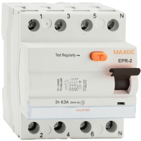 Diferencial Industrial MAXGE 25A 4P 30mA Clase AC 6kA