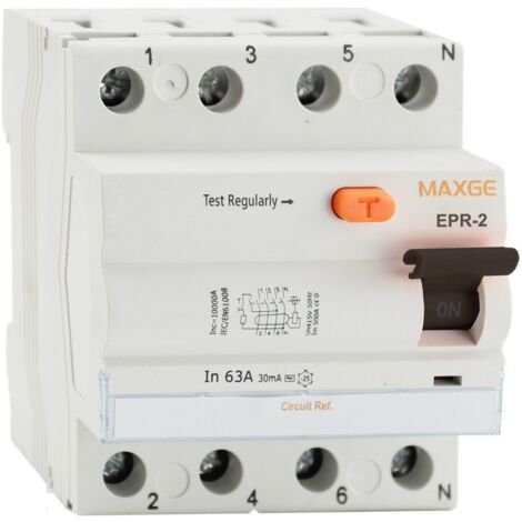 Diferencial industrial Maxge 4P 63a 30Ma 10kA Clase A Superinmunizado