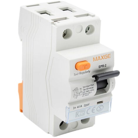 MAXGE IluminaShop - Interruptor Diferencial 1P+N 30mA Residencial 6KA Clase AC 40A