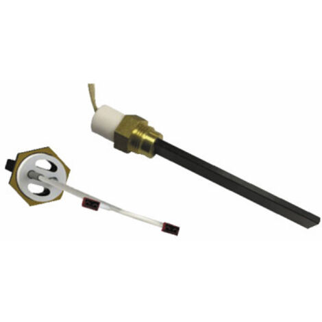 Diff – Bougie quartz 300W 123mm – Longueur sous écrou 90mm – Câble 350mm avec faston mâle – Version percée